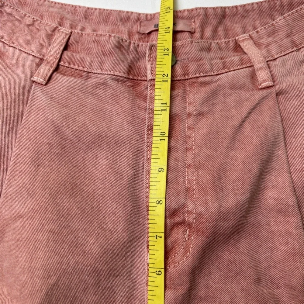HiRisk Womens High Rise Pleated Wide Leg Cargo Pants Size M/10 Mauve Pink